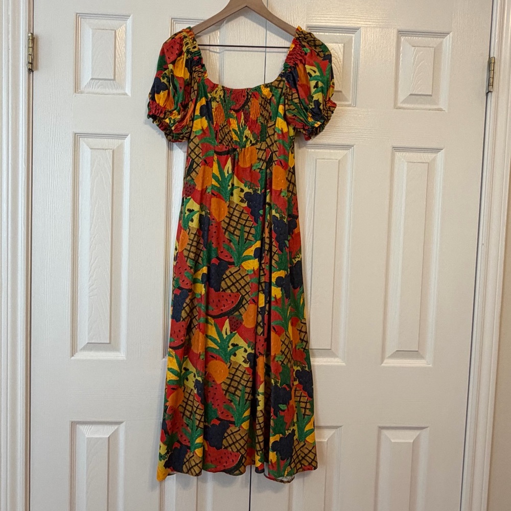Farm Rio x Anthropologie Fruit Salad Midi Dress S - Picture 8 of 10